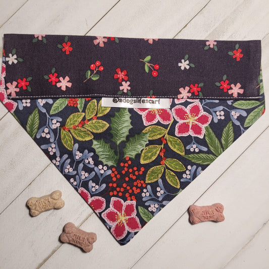 Red Flowers Christmas Scarf