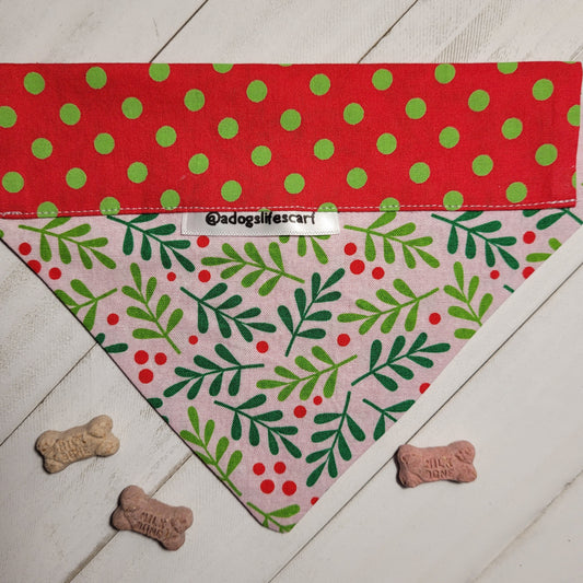 Modern Holly and Berries Christmas Scarf