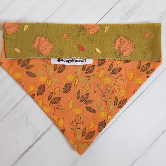 Falling Pumpkins and Leaves Fall Collar Scarf