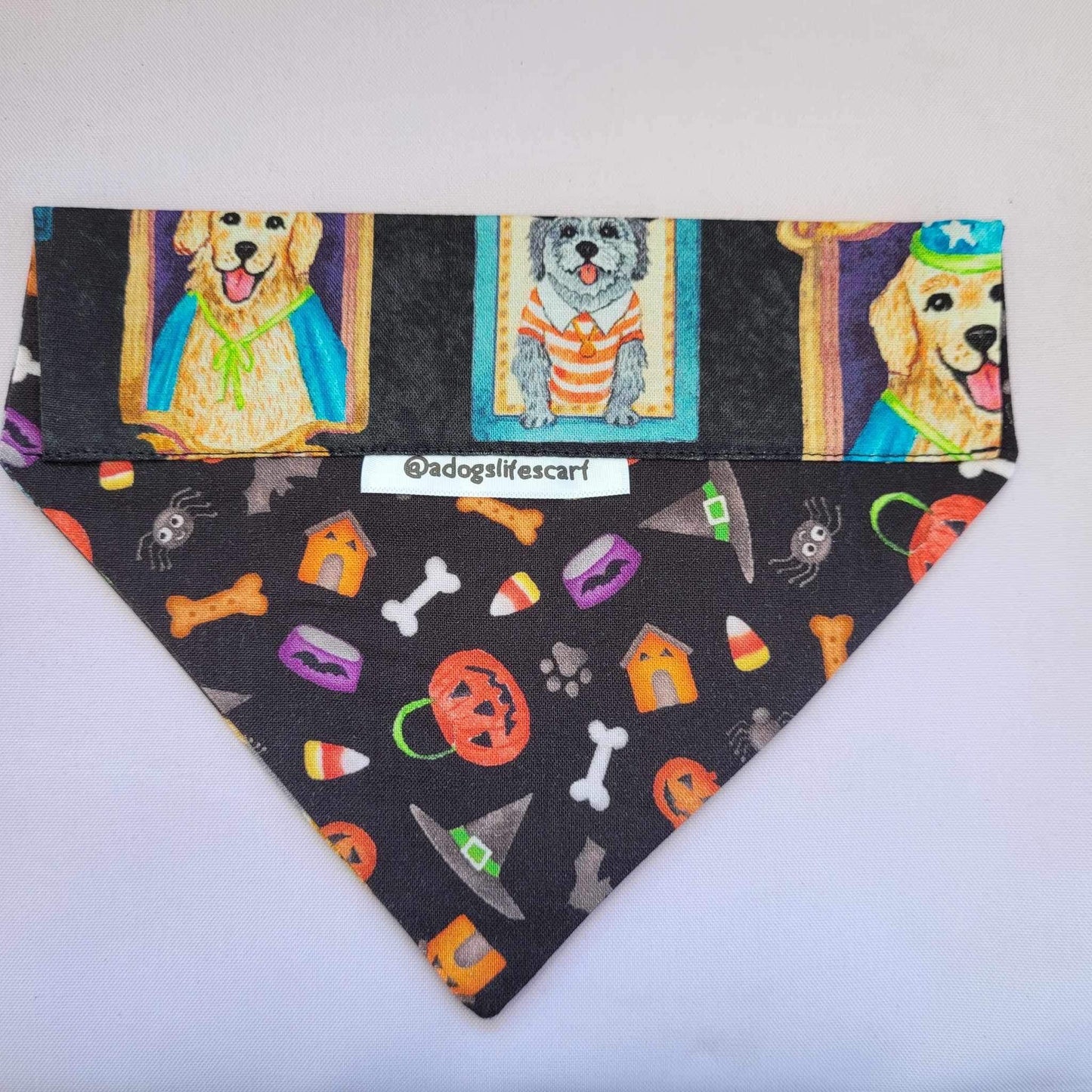 Trick or Treat Dog Portraits Halloween Scarf