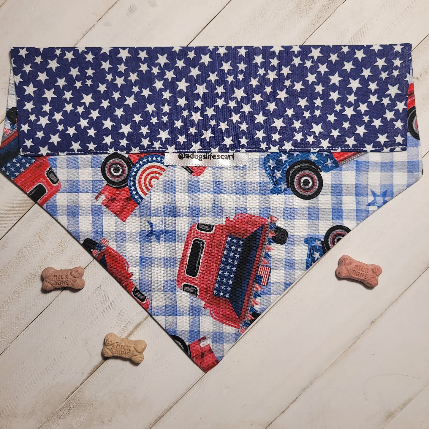 Red Trucks Blue Stars Patriotic Scarf