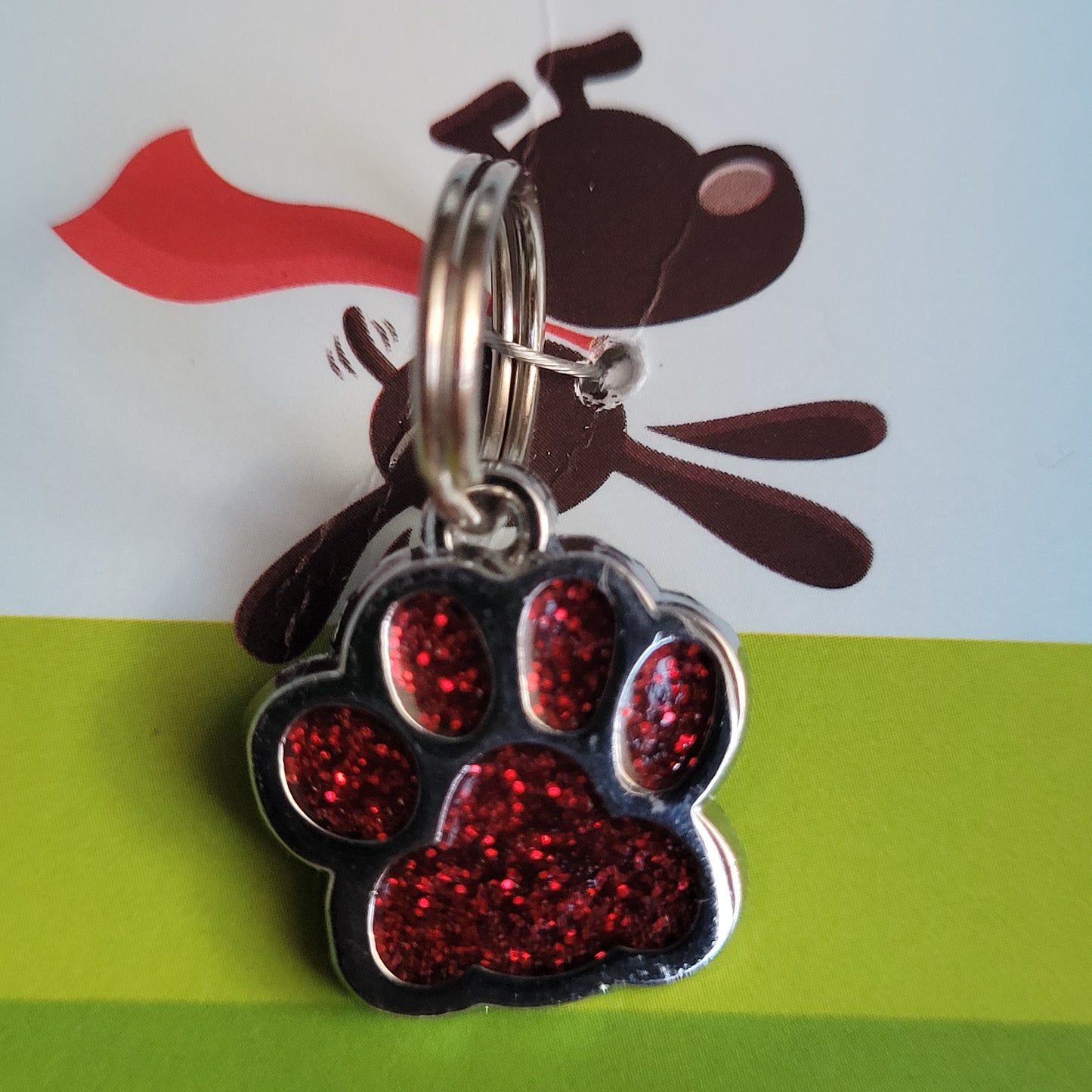 Sparkle Paw Print Collar Charm