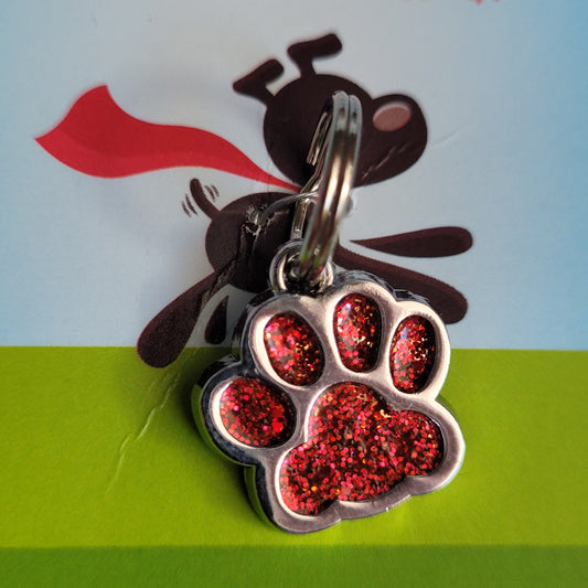Sparkle Paw Print Collar Charm