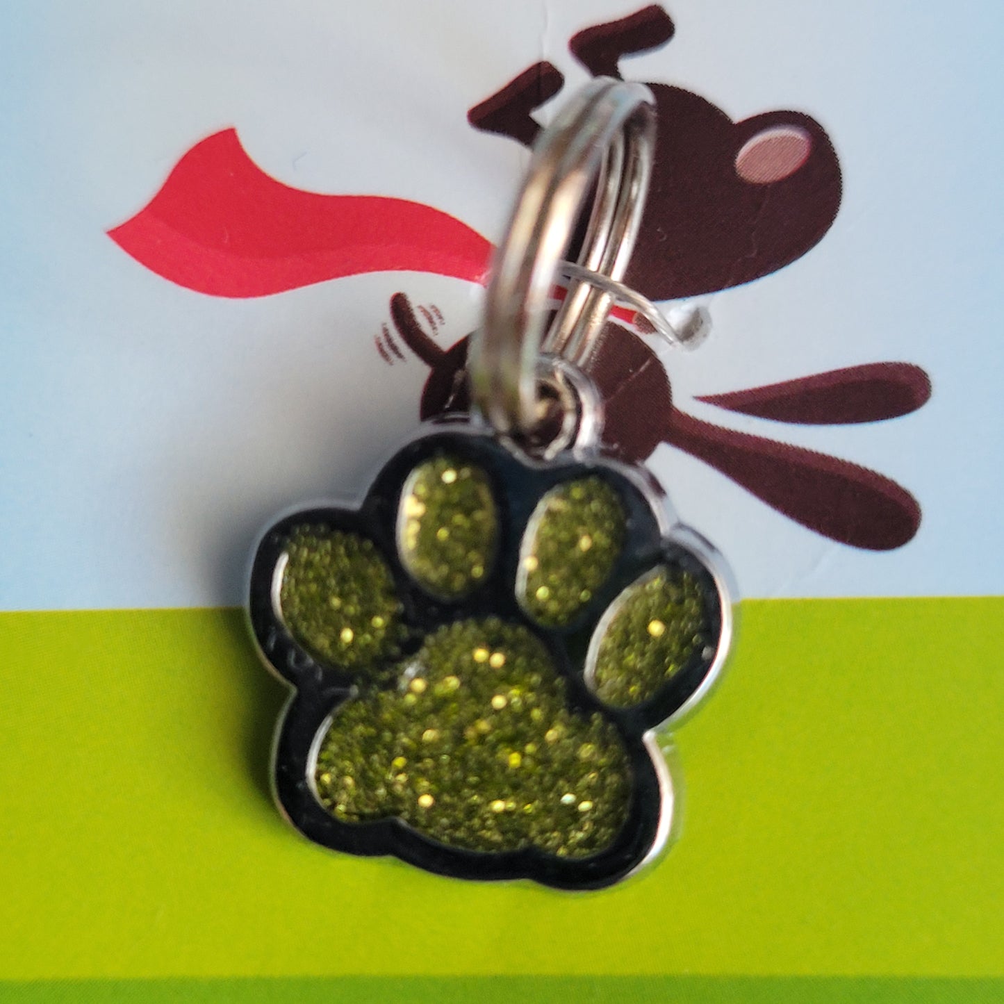 Sparkle Paw Print Collar Charm