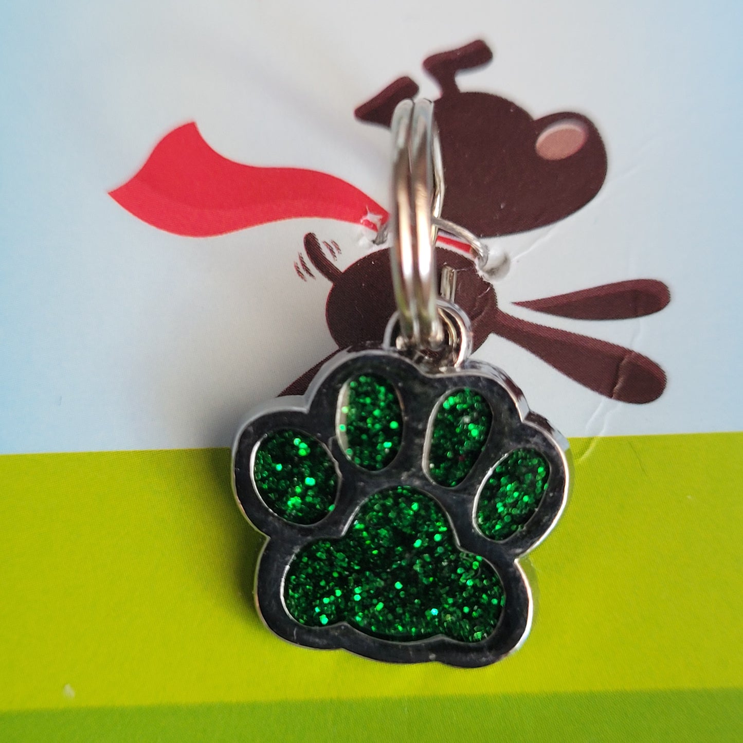 Sparkle Paw Print Collar Charm