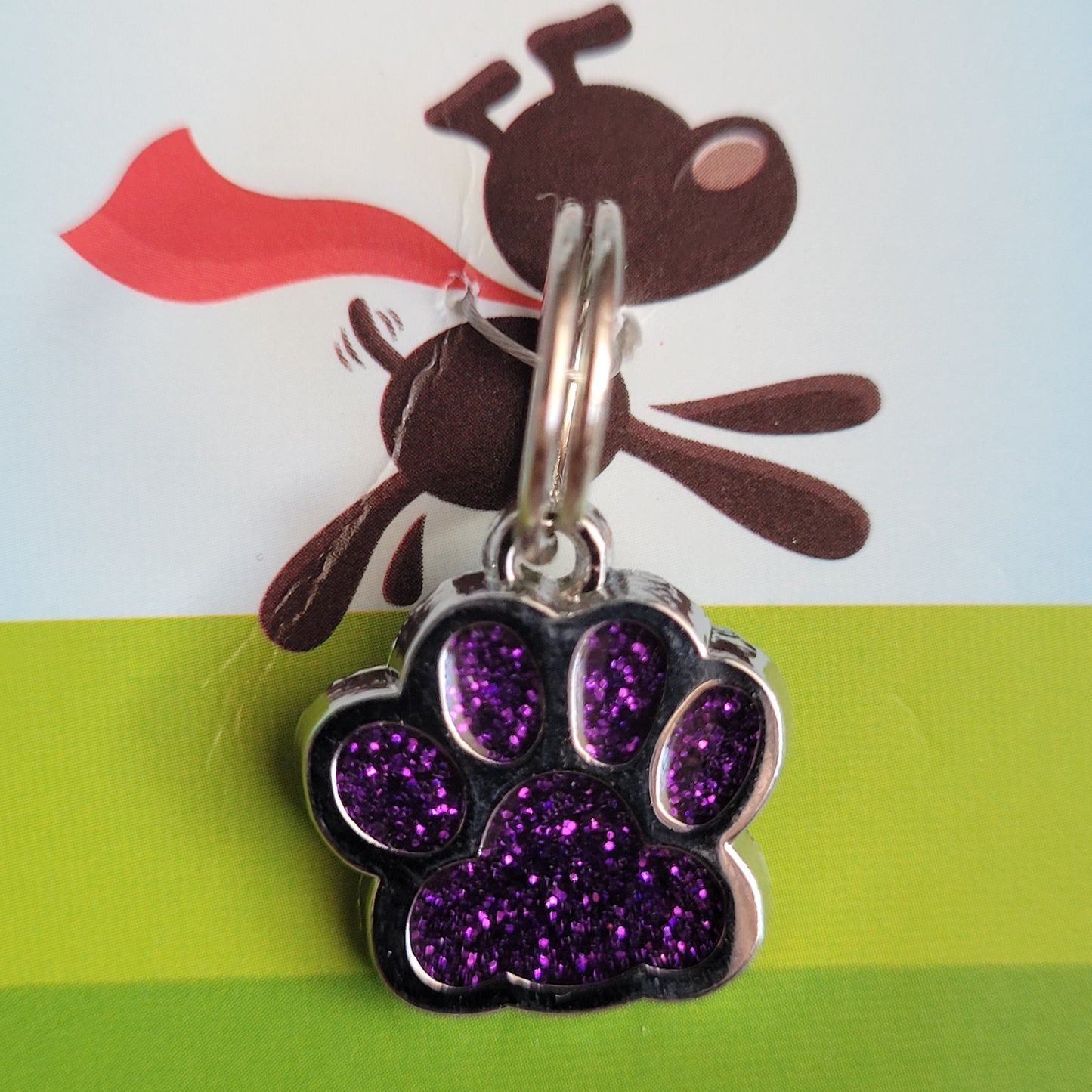 Sparkle Paw Print Collar Charm