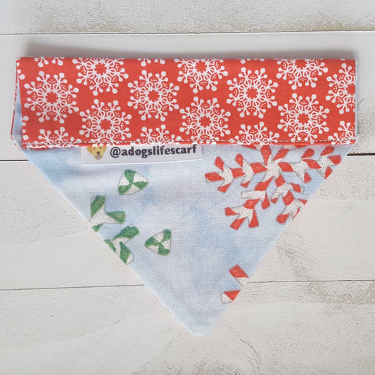 Snowflake Candy Canes Christmas Scarf