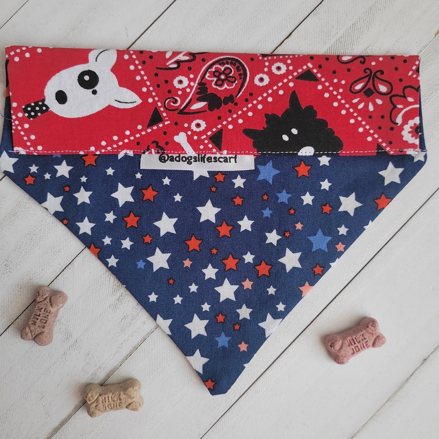 Red Bandana Dogs & Stars Patriotic Collar Scarf