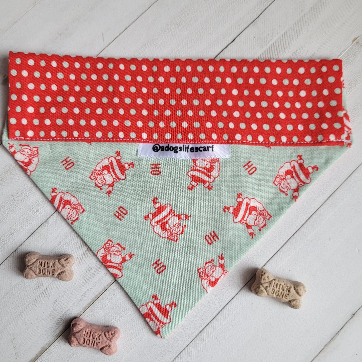 Polka Dot Santas Holiday Christmas Scarf
