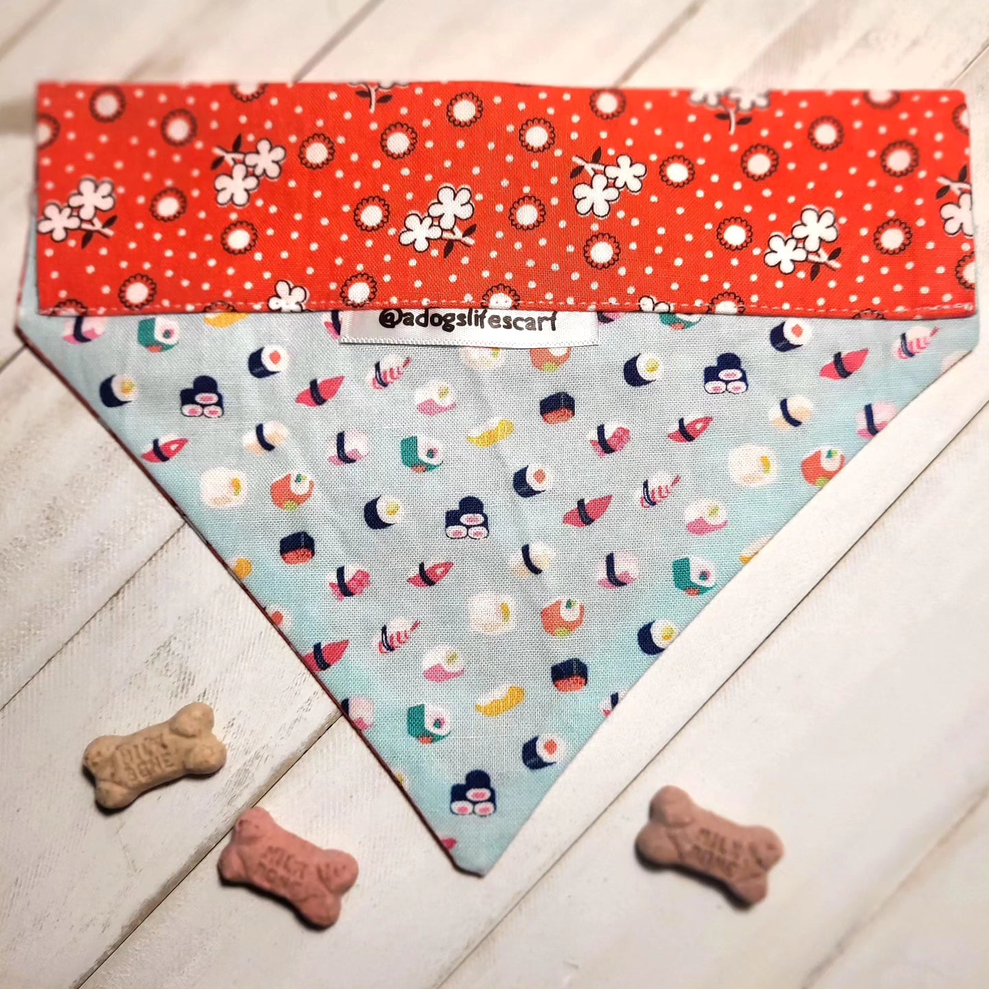 Sushi & Coral Pop Blossoms Collar Scarf