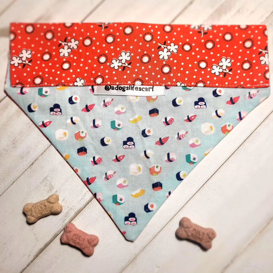 Sushi & Coral Pop Blossoms Collar Scarf