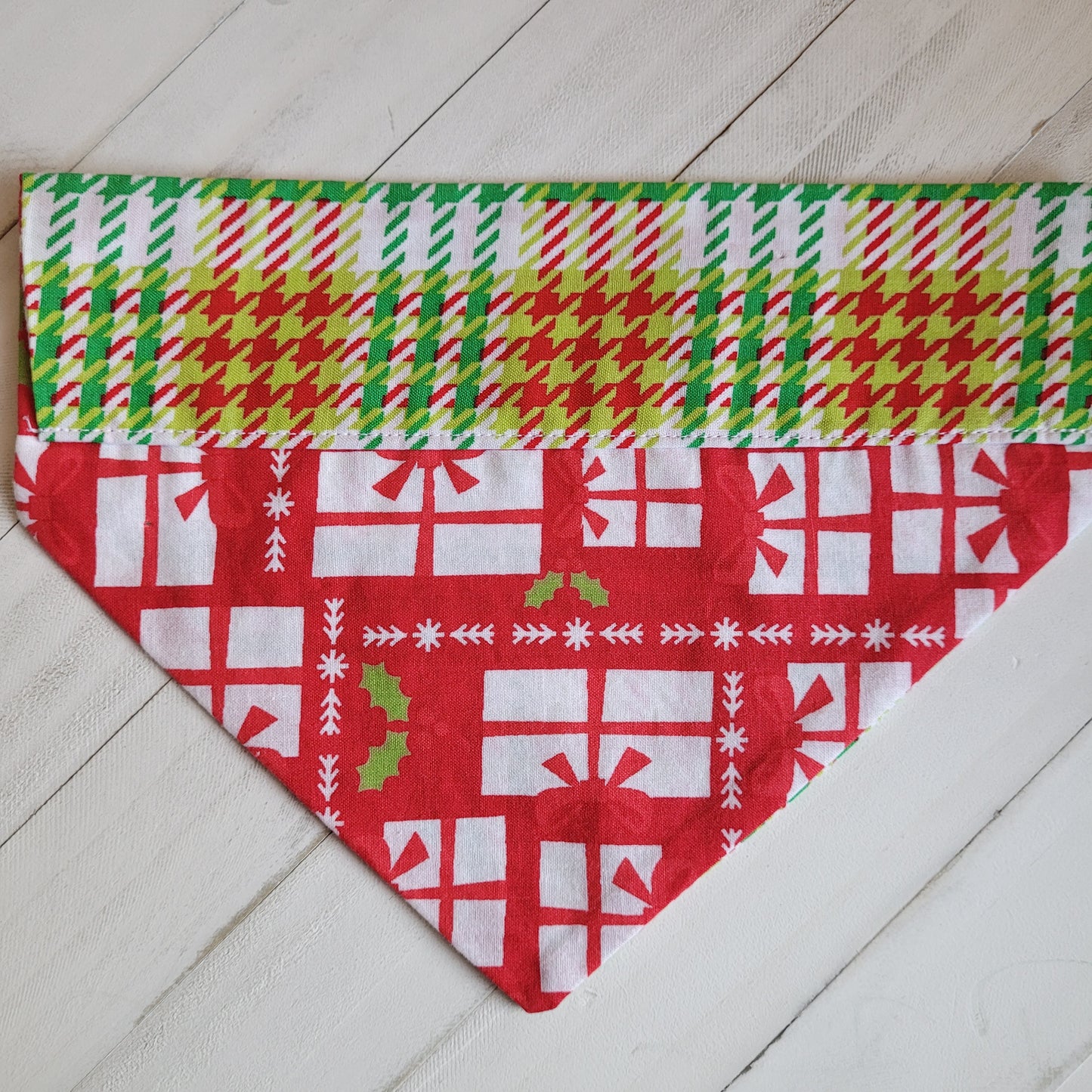 Christmas Gifts on Plaid Scarf