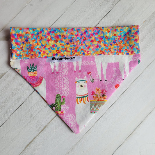 Pink Confetti Llama Scarf