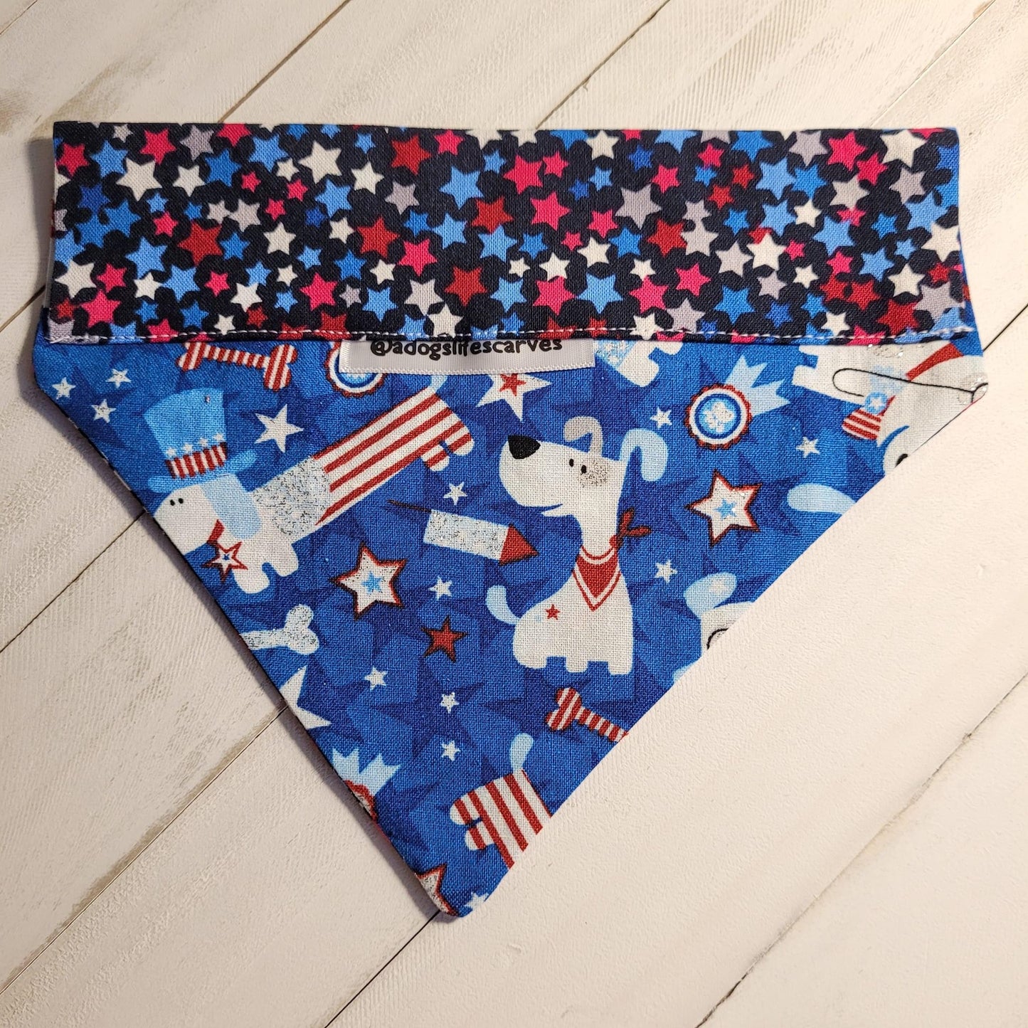 Blue Dog Patriotic Scarf